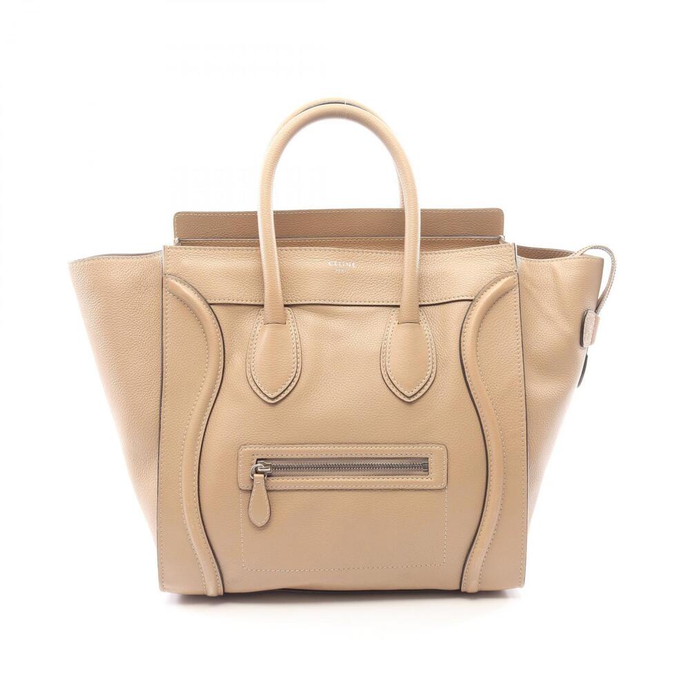 Celine Luggage Shopper Handbag Leather Beige Tan Brown
